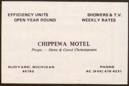 Chippewa Motel - Old Yearbook Ad (newer photo)